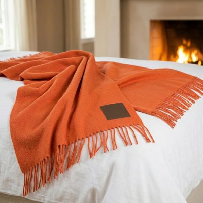 Manta cashmere 100% Ezcaray color flame