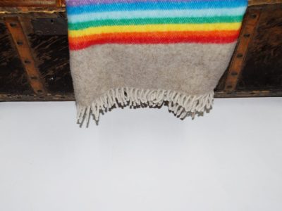 Manta de lana Arcoíris gris