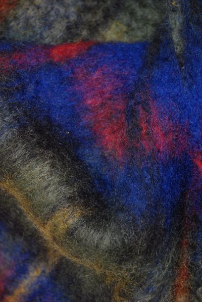 Blue tartan mohair scarf