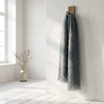 Foulard mohair gris