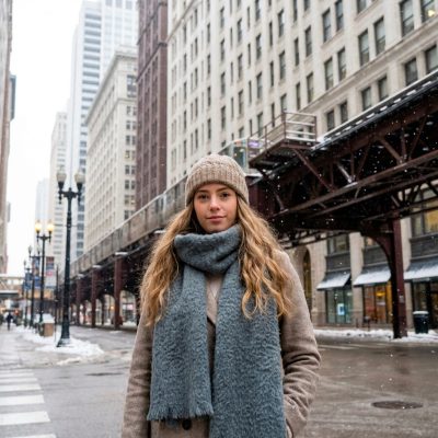 Foulard mohair gris
