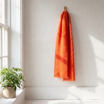 Foulard mohair rojo anaranjado