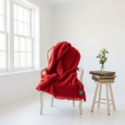 Manta mohair roja Ezcaray