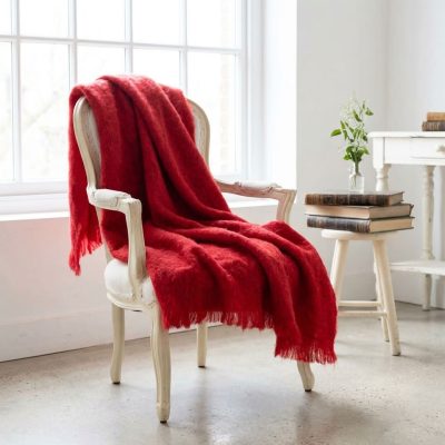 Manta mohair roja Ezcaray