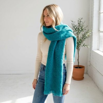 Foulard mohair aguamarina