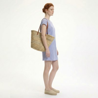 Capazo de palmito Mercadal asa de cuero