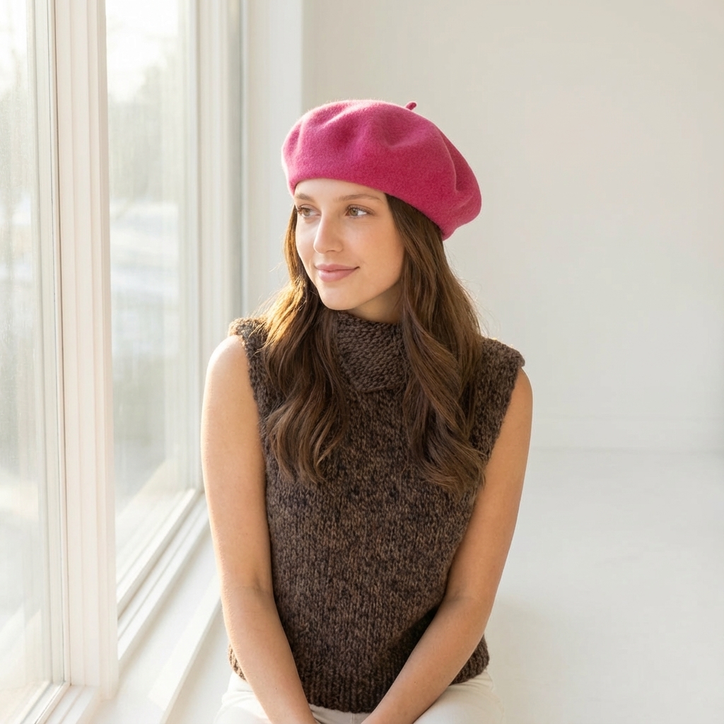 Boina Elosegui mujer color cereza