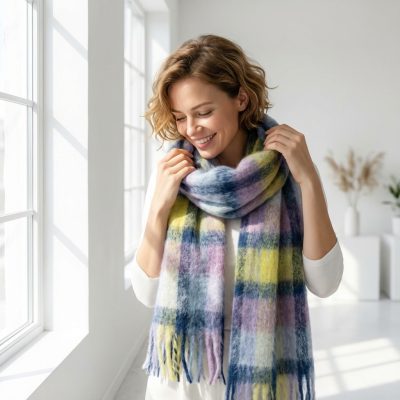 Bufanda mohair tartán 225