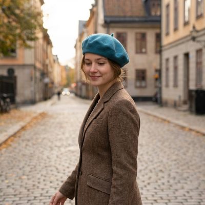 Boina Elosegui mujer azul aguamarina