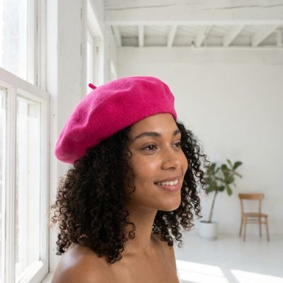 Boina dame Elosegui fucsia