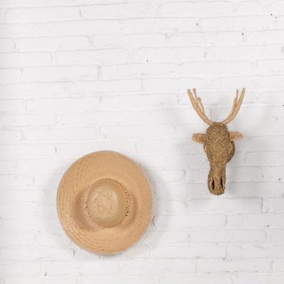 Pack cabeza de ciervo esparto y sombrero palma