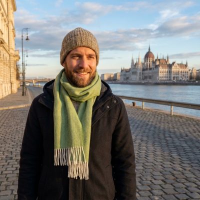 Bufanda lana merino verde lima