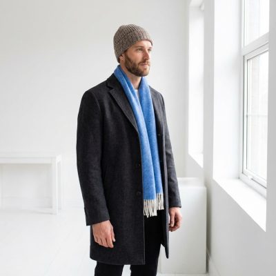 Bufanda lana merino añil