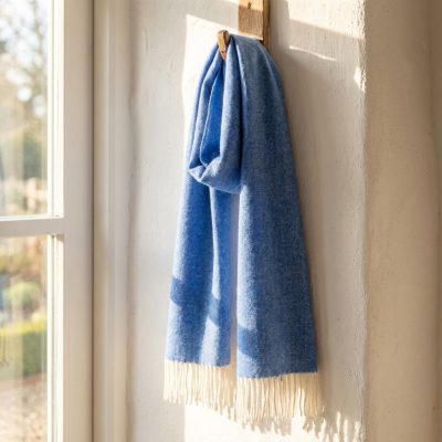 Bufanda lana merino añil