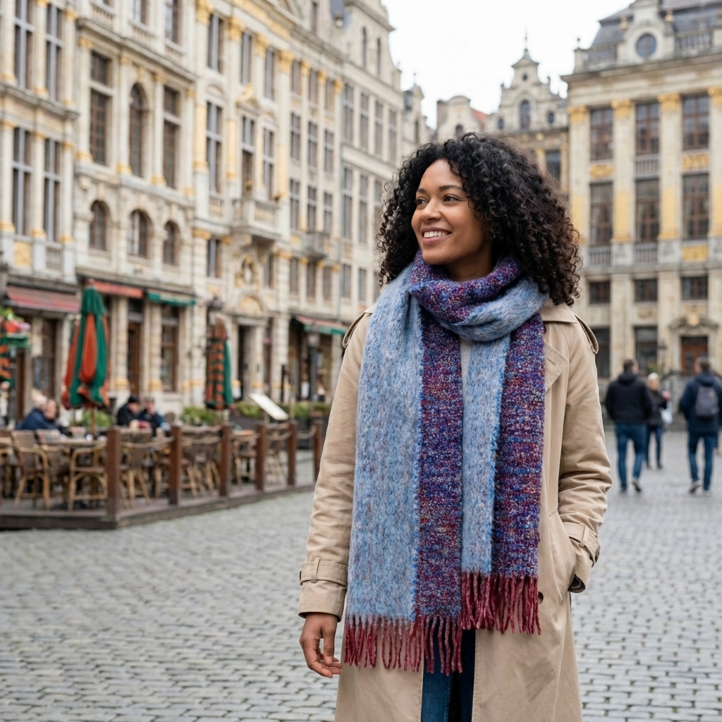 Bufanda mohair cocó lila