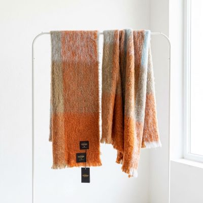 Manta mohair Ezcaray cuadros marrón