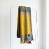 Manta mohair Ezcaray rayas ocre y verde