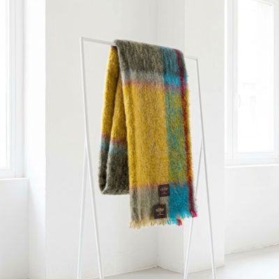 Manta mohair Ezcaray rayas ocre y verde - Imagen 5
