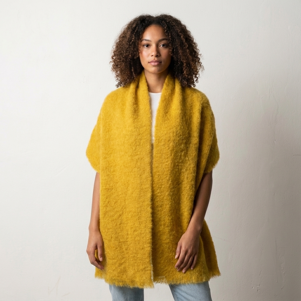 Bufanda mohair color ocre