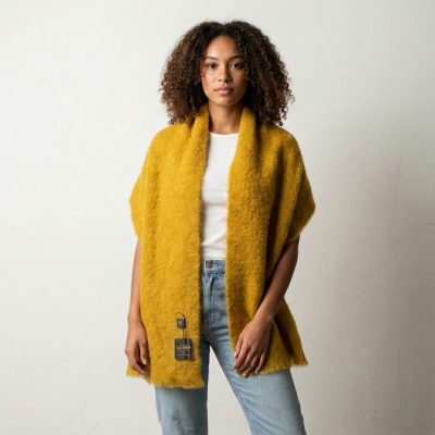 Bufanda mohair color ocre