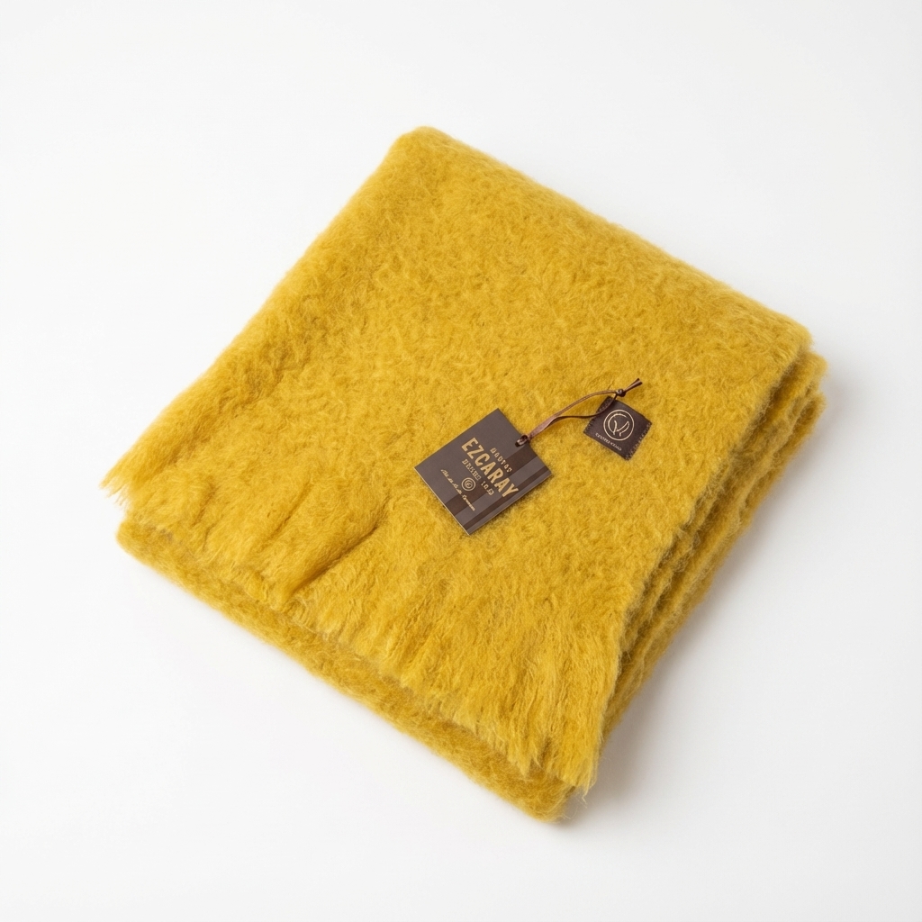 Bufanda mohair color ocre