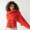 Bufanda mohair rojo anaranjado