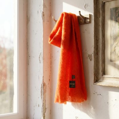 Bufanda mohair rojo anaranjado