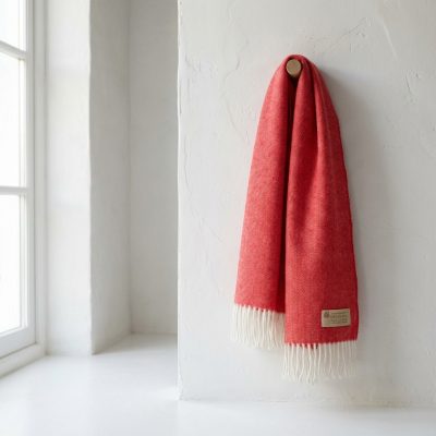 Bufanda lana merina roja