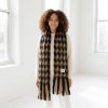 Bufanda mohair pata de gallo marrón y negro