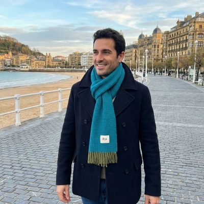 Bufanda lana Australia merino extrafino azul