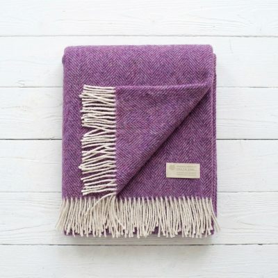 Manta de sofá lana merino Violeta
