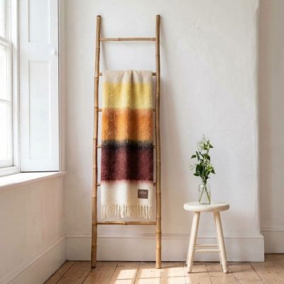 Manta mohair rayas marrones