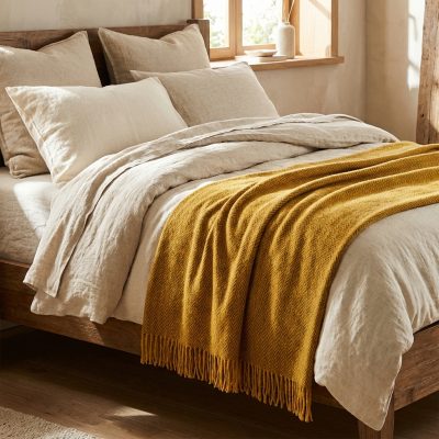 Manta Ezcaray Lana Merino Australiano Extrafino ocre