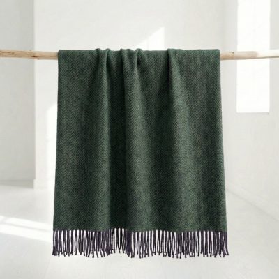 Manta Ezcaray Lana Merino Australiano Extrafino oliva