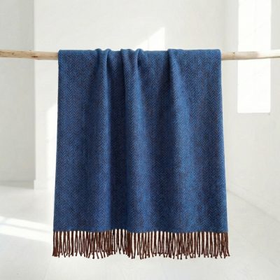 Manta Lana Merino Australiano Extrafino azul