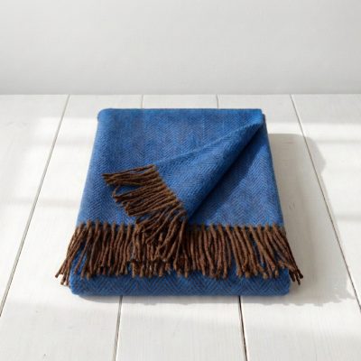 Manta Lana Merino Australiano Extrafino azul