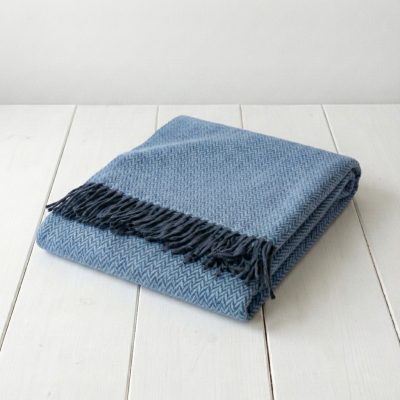 Manta Lana Merino Australiano Extrafino celeste