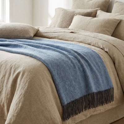 Manta Lana Merino Australiano Extrafino celeste