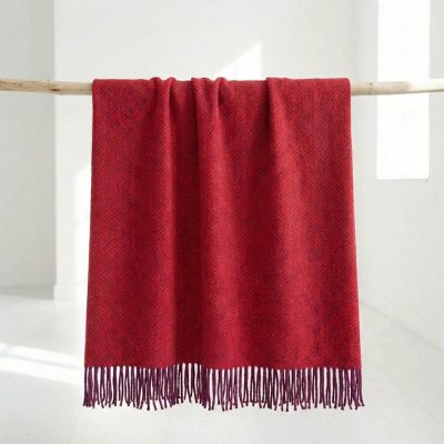 Manta Lana Merino Australiano Extrafino rojo