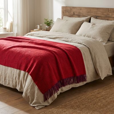 Manta Lana Merino Australiano Extrafino rojo