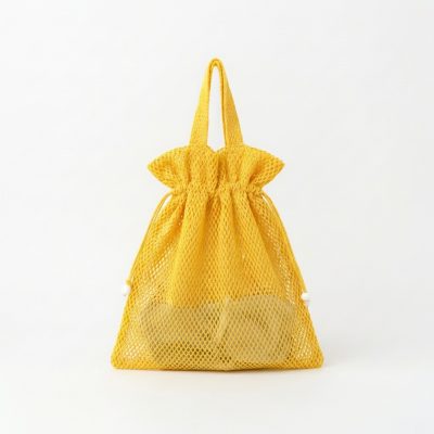 Bolso Vintage Red Cierre Fruncido Cordón color amarillo