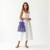Bolso Vintage Red Cierre Fruncido Cordón color violeta
