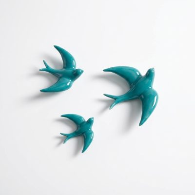 Golondrina cerámica azul turquesa
