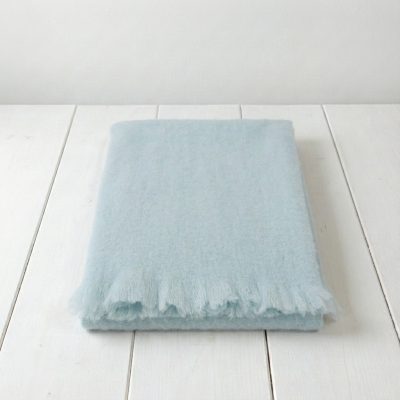 Manta bebé lana merino celeste