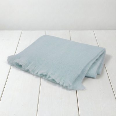 Manta bebé lana merino celeste