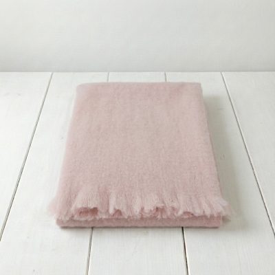 Manta bebé lana merino rosa