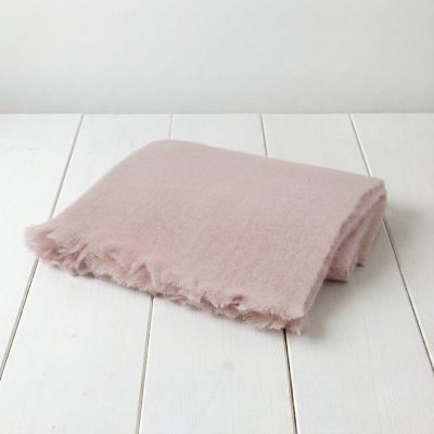 Manta bebé lana merino rosa