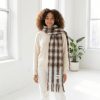 Bufanda mohair cuadros vichy marrón - blanco