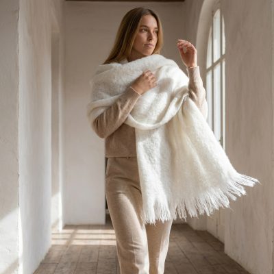 Echarpe Mohair Blanco Roto