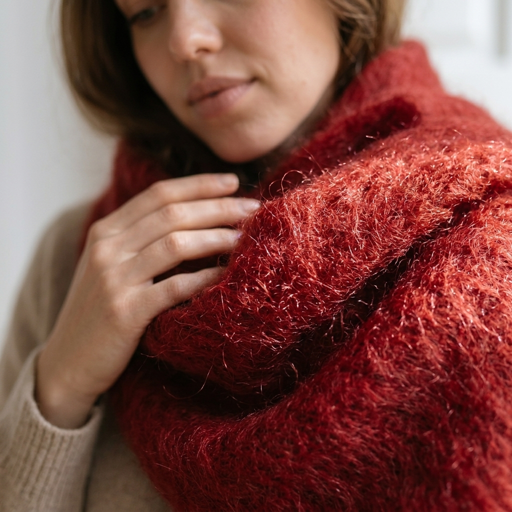 Echarpe Mohair Rojo Cereza